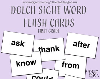 41 Dolch First Grade Sight Word Flash Cards Printable. 1st Grade. Flashcards. Sight Words.