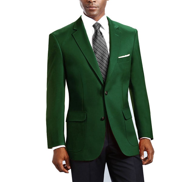 Men's Elegant Hunter Green 2 Button Notch Lapel Blazer