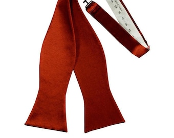 Satin Self Bow Ties in Shades of Reds and Wines
