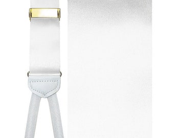 White Silk Verdi Suspenders