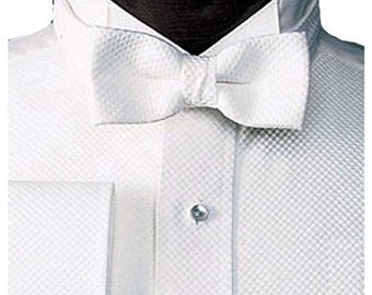 White Pique Pre-Tied Bow Tie