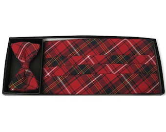 Berrington Plaid Bow Tie and Cummerbund Set