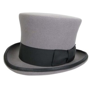 Cambridge Top Hat in Heather Grey with Black Band