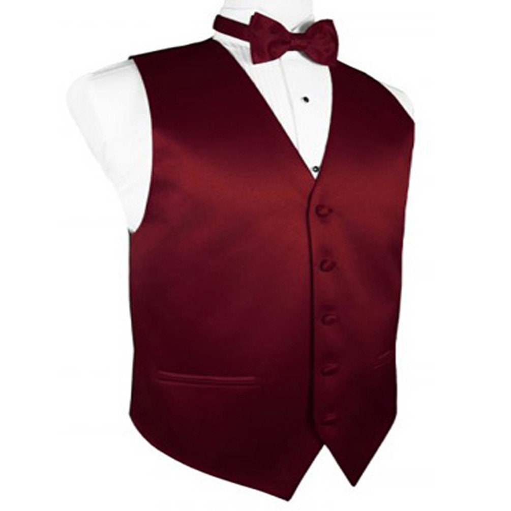 Red tuxedo vest hotsell and bow tie