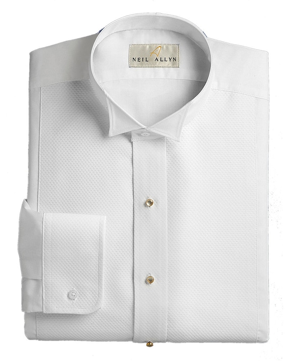 Gentlemens Collection Mens Tuxedo Shirts Poly//Cotton Free Bow Tie On Selected Styles
