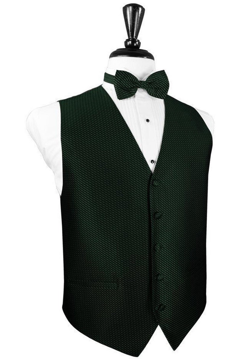 Woven Pattern Vest and Bow Tie in Shades of Green Etsy