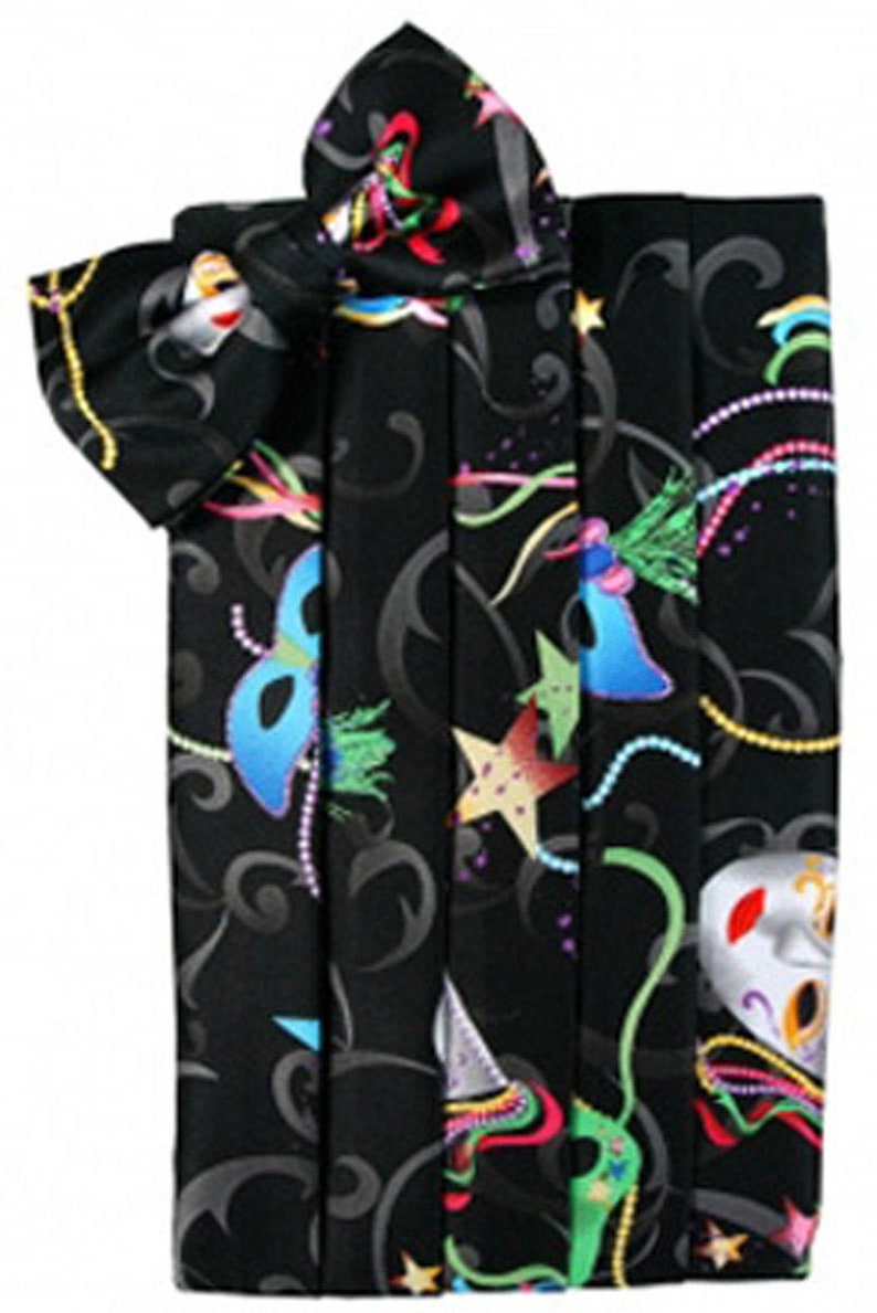 Mardi Gras Bow Tie and Cummerbund Set Etsy