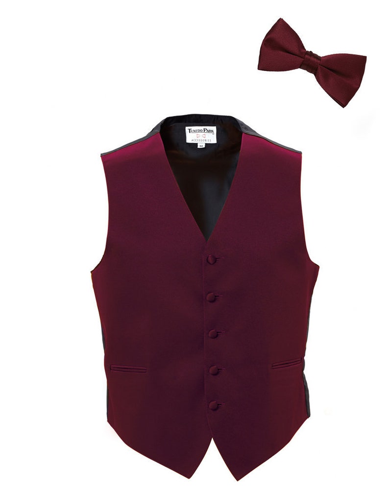 burgundy tie and vest