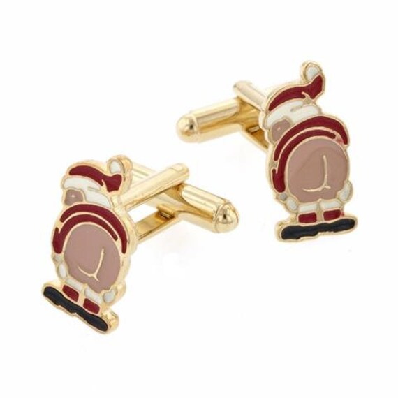Mooning Santa Cufflinks and Studs