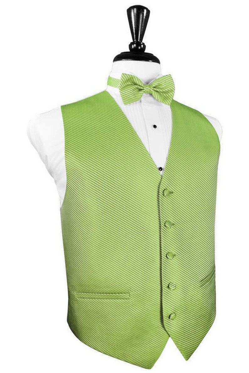 Woven Pattern Vest and Bow Tie in Shades of Green Etsy
