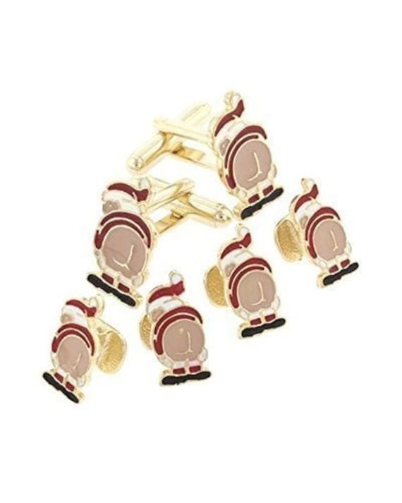 Mooning Santa Cufflinks and Studs