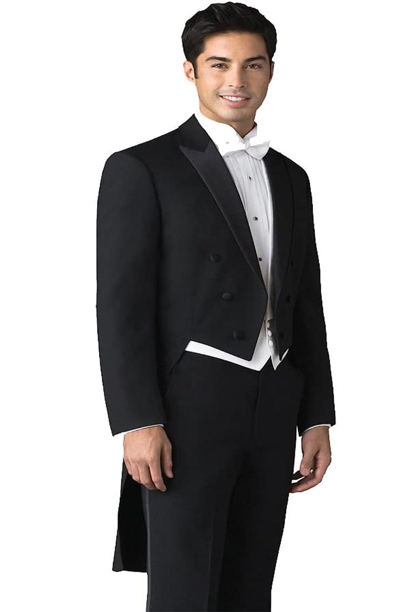 Men's Black Tuxedo Tailcoat Jacket Only Etsy