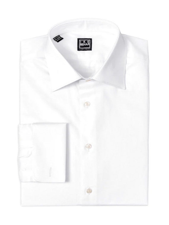 White Twill Dress Shirt with French Cuff