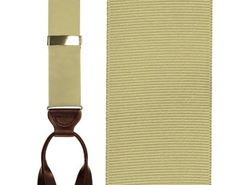 Grosgraine Ribbon II Suspenders in Khaki, Coffee and Taupe