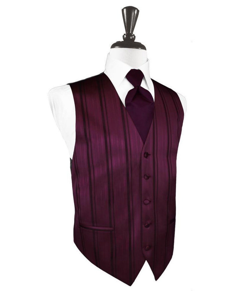 Striped Satin Vest in Shades of Amethyst Berry Freesia - Etsy