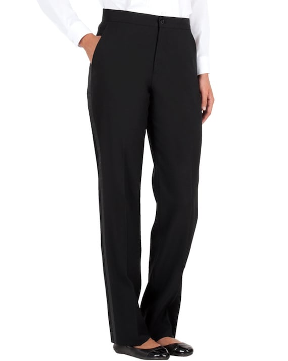 Ladies' Comfort Waist Black Polyester Tuxedo Pants | Etsy