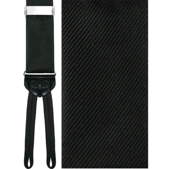 100% Silk Black Suspenders -  Canada