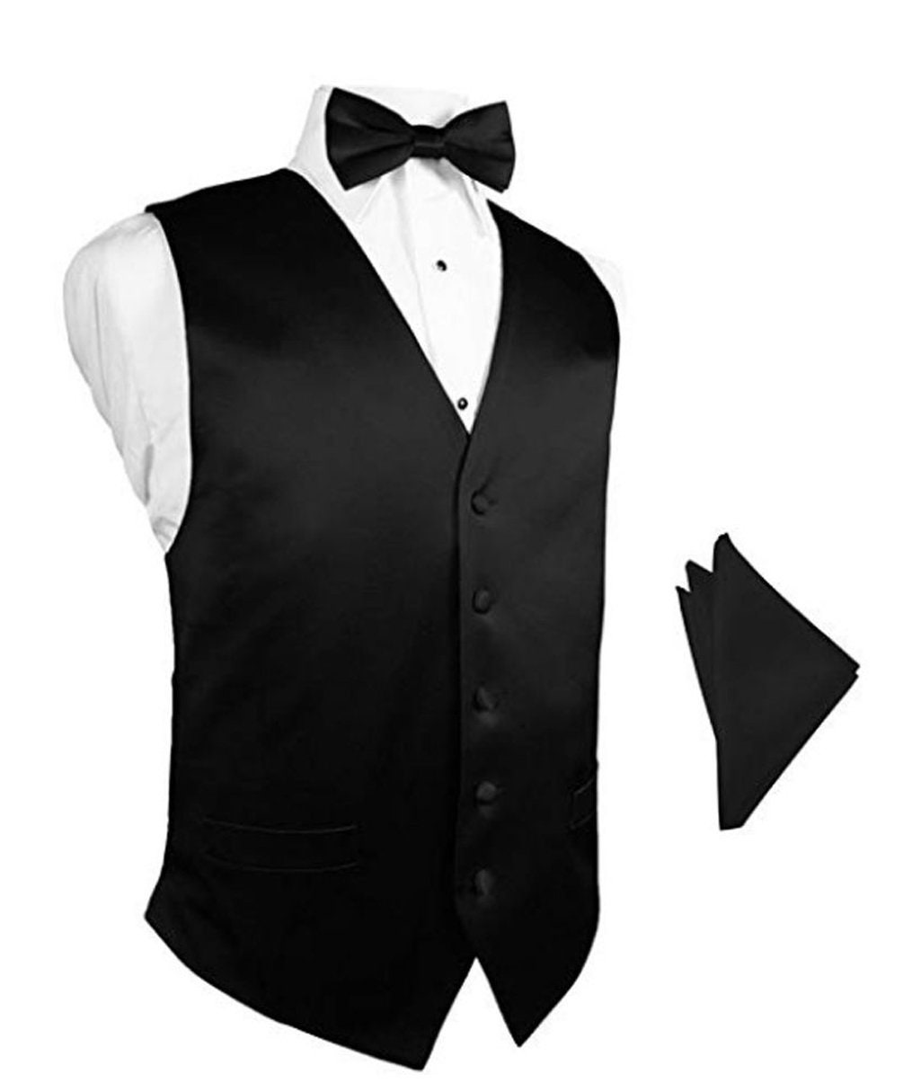 100% Silk Tuxedo Vest With Bow Tie & Pocket Square Set in - Etsy