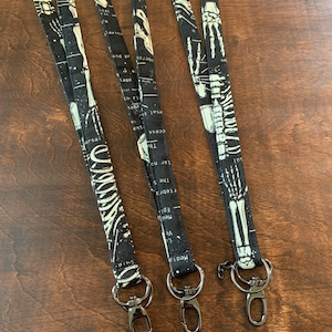 Anatomy Lanyard: Skeletal Print, Medical Student Gift