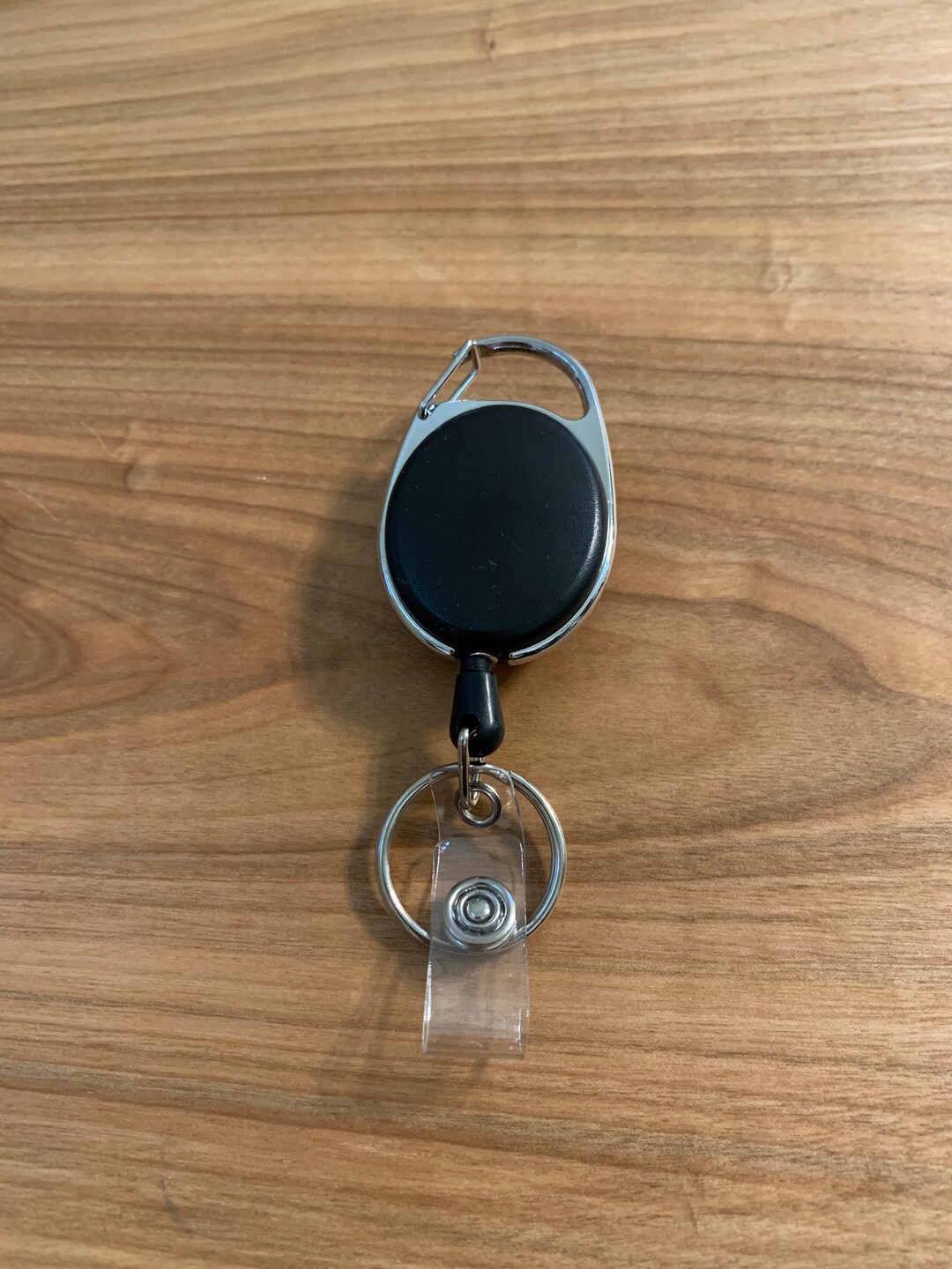 Retractable Badge Holder With Carabiner Reel Clip, ID Card Key Holder