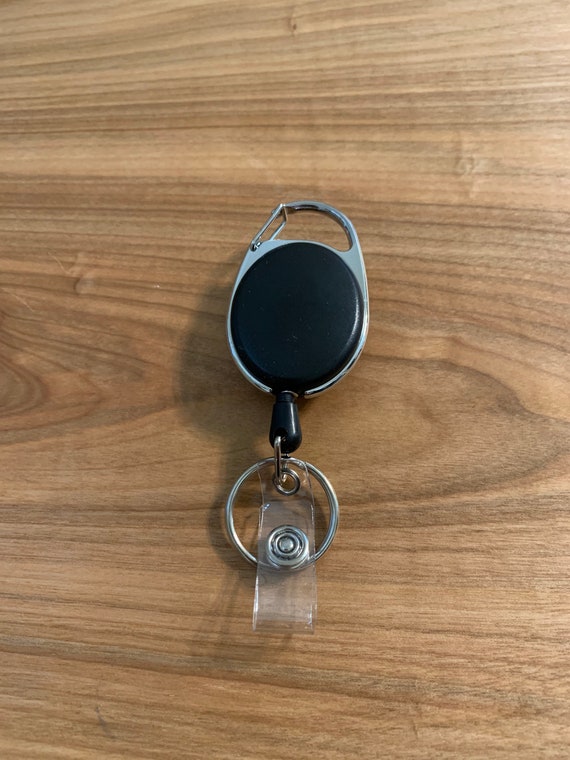 Retractable Badge Holder With Carabiner Reel Clip, ID Card Key