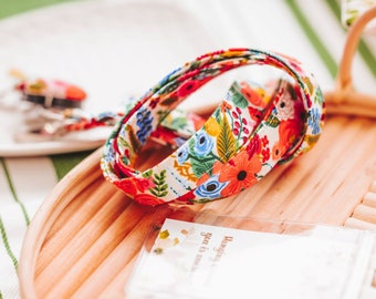 Floral Fabric Lanyard, Breakaway Nurse Lanyard, ID Badge Holder