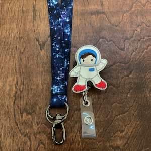 Astronaut badge reel and space lanyard