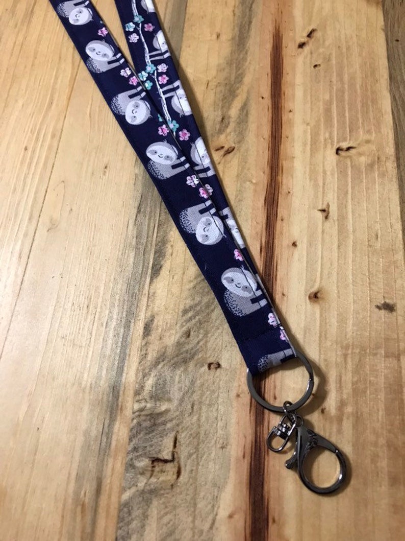 Lanyard Or Key Fob Sloth Bear Ribbon Safety Breakaway Lanyard Keychain