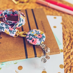 Floral Lanyard, Optional Matching Badge Reel