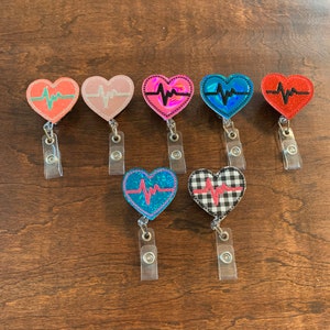 Heart Badge Reel, EKG Badge Reel, RN Badge Reel, Nursing School Graduation Gift
