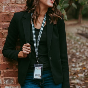 Breakaway Lanyard - ID Lanyard - Buffalo Plaid Lanyard - Teacher Lanyard