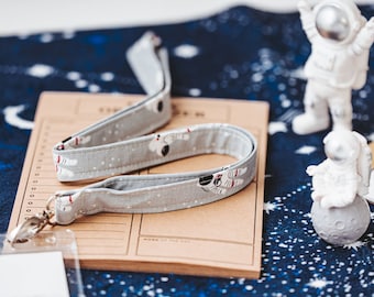 Space Lanyard - Breakaway - Badge Reel- Astronaut-Gray