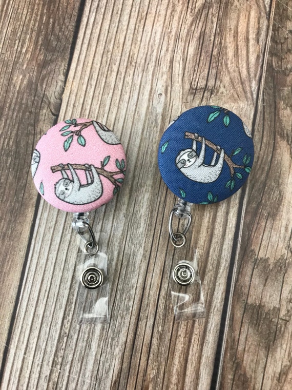 Sloth Just Hanging Around Heart Lanyard Retractable Reel Badge ID Card Holder
