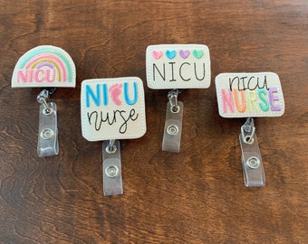 NICU Nurse Badge Reel: Retractable Clip, Gift for Nurses
