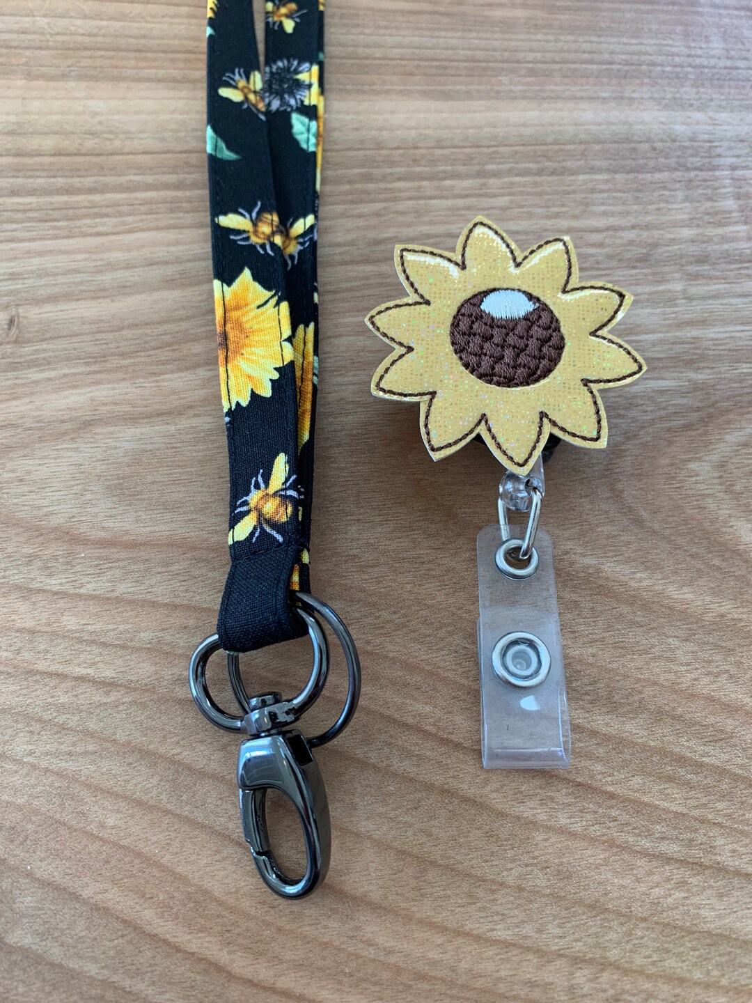 Sunflower Lanyard and Optional Matching Badge Reel Etsy