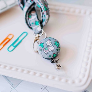 Llama Lanyard, Cute Llama, ID Badge Holder, Llama Keychain