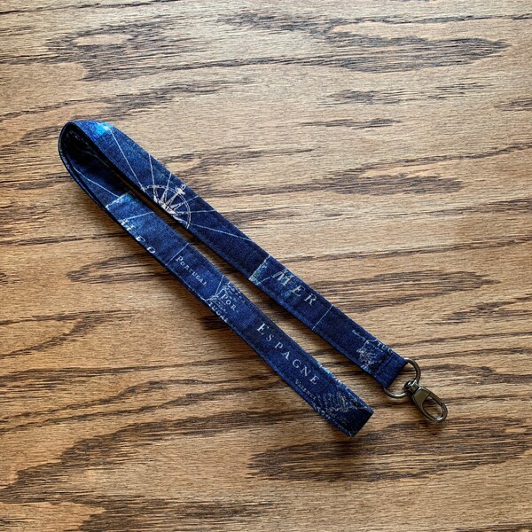 Map Lanyard, Lanyard for Men, Detachable Buckle, Extra Long