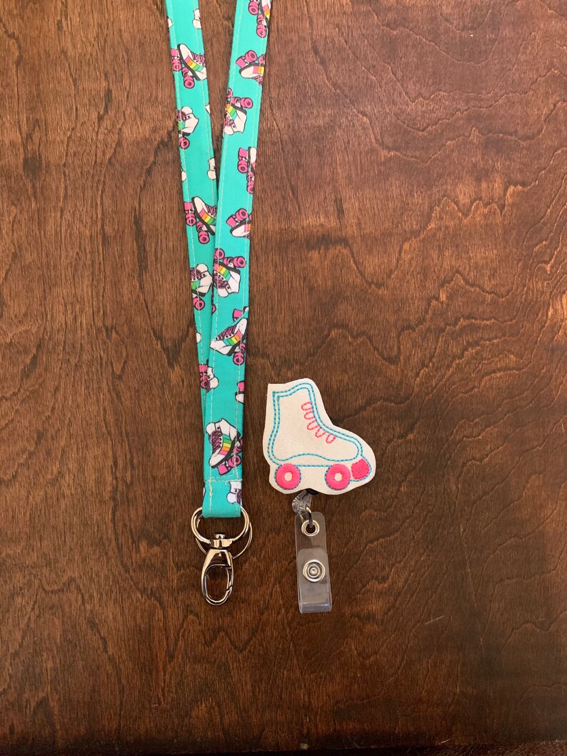Roller Skate Lanyard and Matching Badge Reel Etsy