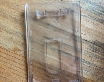 5-Pack Clear Hard Plastic Badge Holders - Vertical Frosted ID Card Holders By Specialist ID