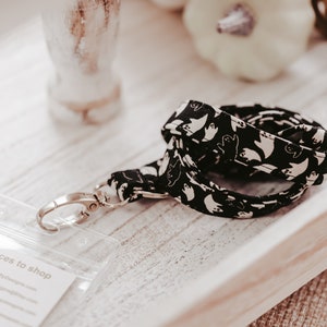 Ghost lanyard for Halloween, Halloween badge reel