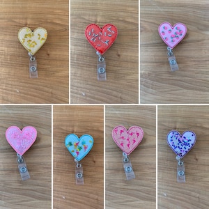 Heart Badge Reel, Glitter Badge Reel, Nurse Badge Reel, Fun Badge Reel