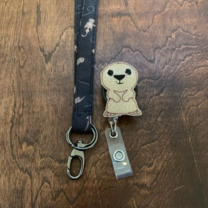 Otter Lanyard with Matching Felt Badge Reel: ID Holder