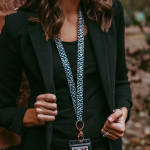 Rose Gold Lanyard with Matching Badge Reel, Mothers Day Gift