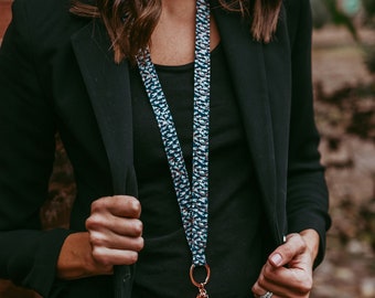 Rose Gold Lanyard with Matching Badge Reel, Mothers Day Gift
