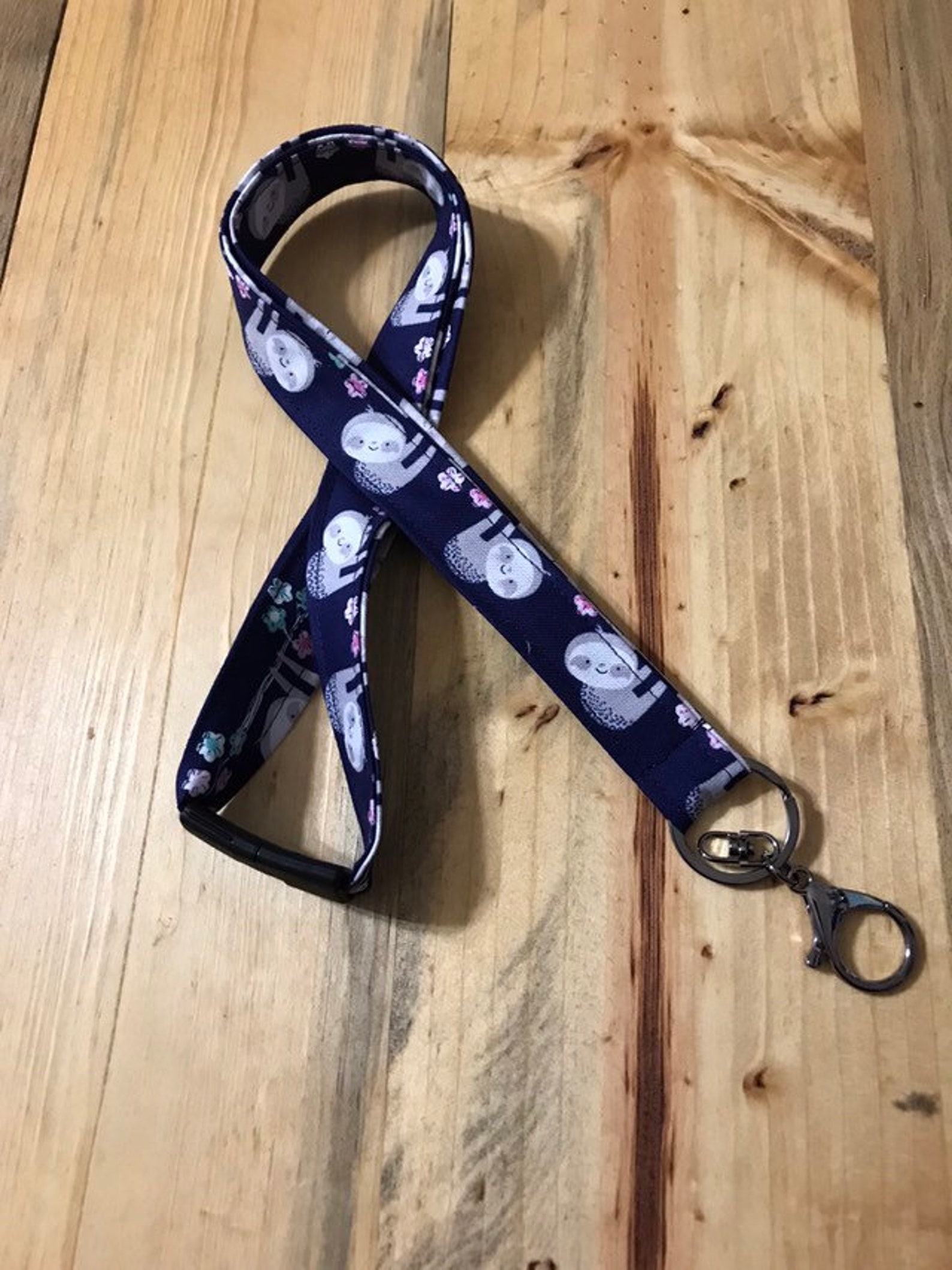 Lanyard Or Key Fob Sloth Bear Ribbon Safety Breakaway Lanyard Keychain
