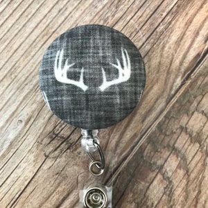 Stag Badge Reel - Retractable ID Badge - Buck Badge Reel - Heavy Duty Badge Reel - Badge Reel Deer - ID Badge Holder for Men -Teacher Badge