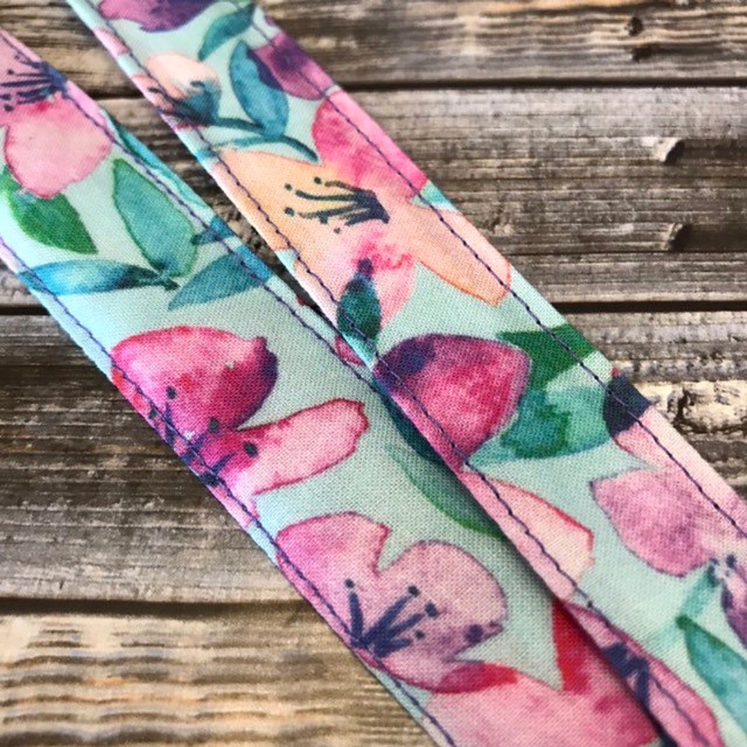 Floral Lanyard Breakaway Blue Lanyard ID Holder - Etsy