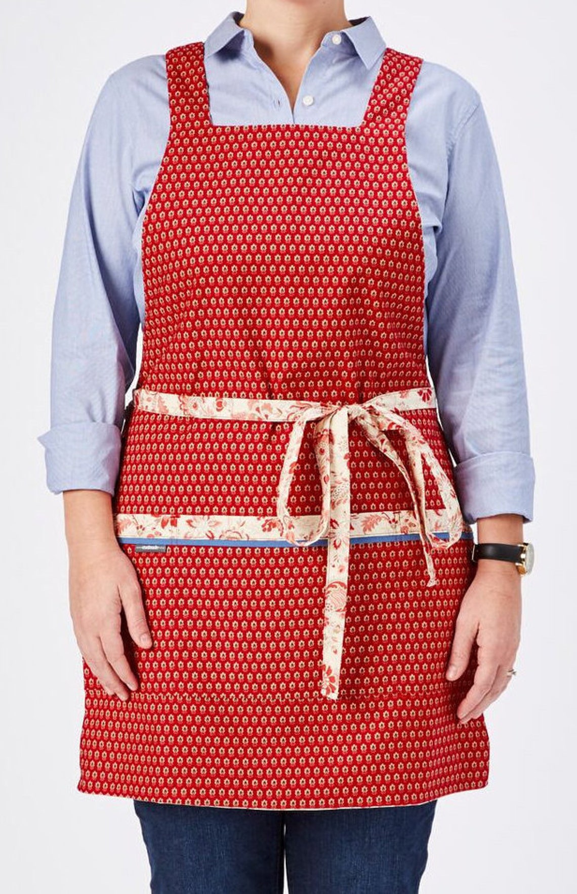 French Country Apron Reversible Apron for Women Retro Apron Etsy