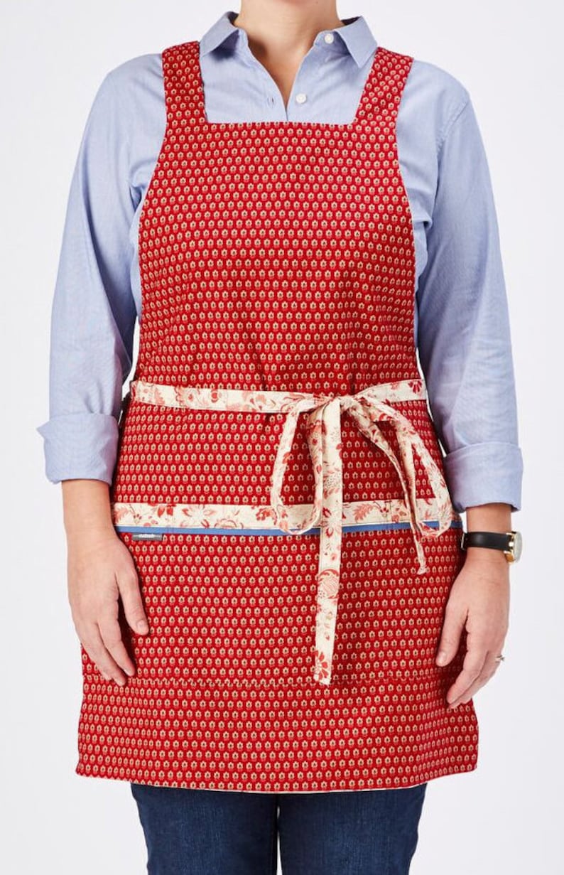French Country Apron Reversible Apron for Women Retro Apron Etsy