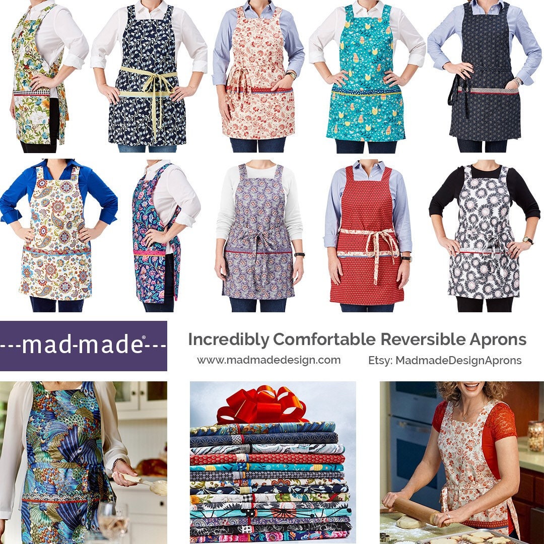 French Country Apron Reversible Apron for Women Retro Apron Etsy